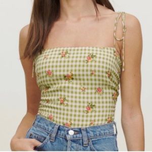 reformation green lupe patio top size 2